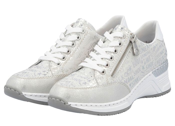 Rieker vetersneakers gemaakt van bedrukt synthetisch materiaal 