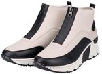 Rieker, stijlvolle dameslaarzen, breedte G, met rits ECRU-ZWART