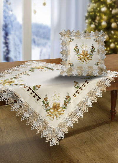 Tafel- en kamerdecoratie met kerstkaarsmotieven 