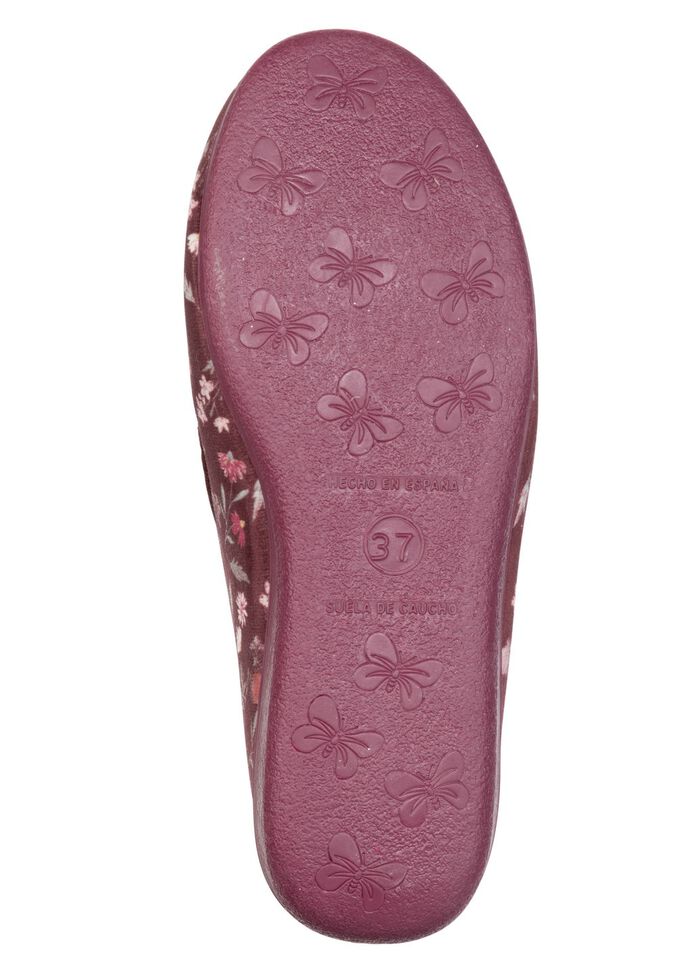 Klassieke damespantoffels, met elastische band BORDEAUX