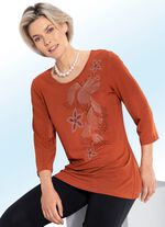 Shirt met strass- en bordversiering 