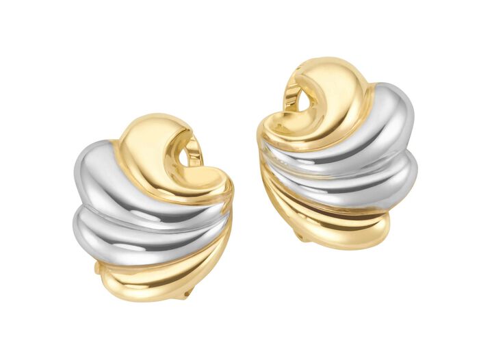 Gebogen oorclips in tweekleurig 