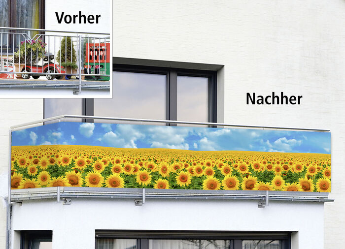 Balkon privacyscherm “Zonnebloemen” 