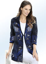 Lang vest met jacquardaccenten 