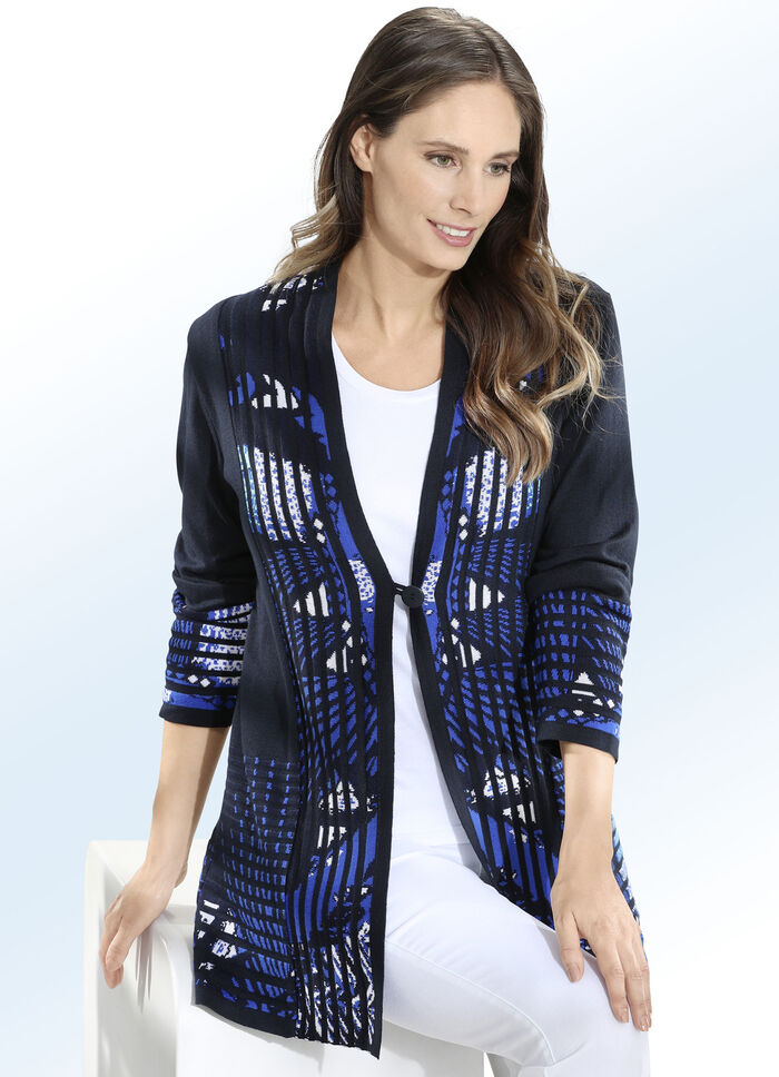 Lang vest met jacquardaccenten 