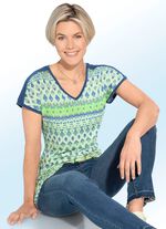 Shirt met zilverkleurig glansgaren 