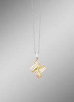 Modieuze knoophanger in driekleur met ankerketting 