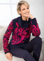 Trui met garen met harig effect 