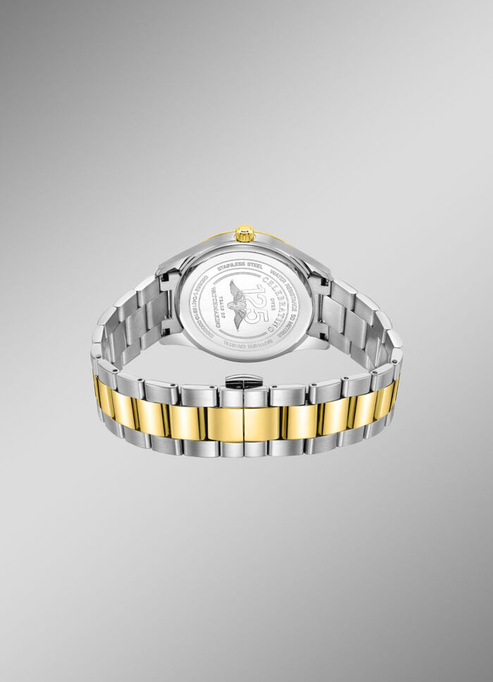 Roterend quartz herenhorloge met roestvrijstalen bandkast 