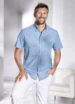 Overhemd met button-downkraag JEANSBLAU