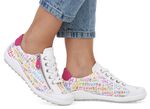 Remonte sneakers gemaakt van gecoat leer met stoere print WIT-BONTE