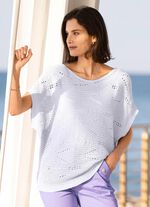 Trui in een kruisgebreid dessin WIT