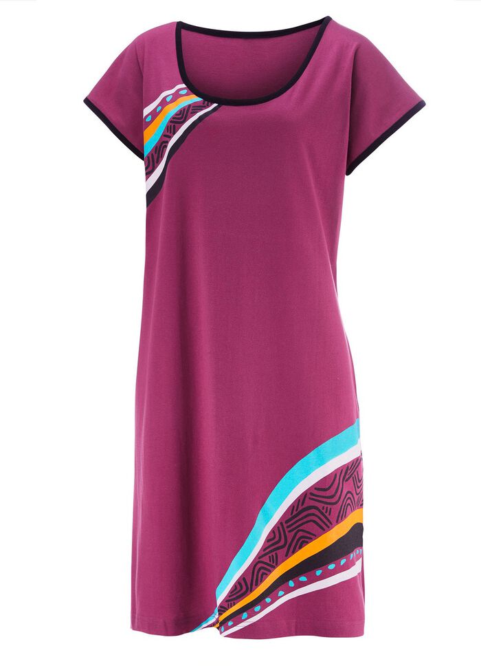 Set van twee nachthemden, korter gesneden, gemaakt van katoen 