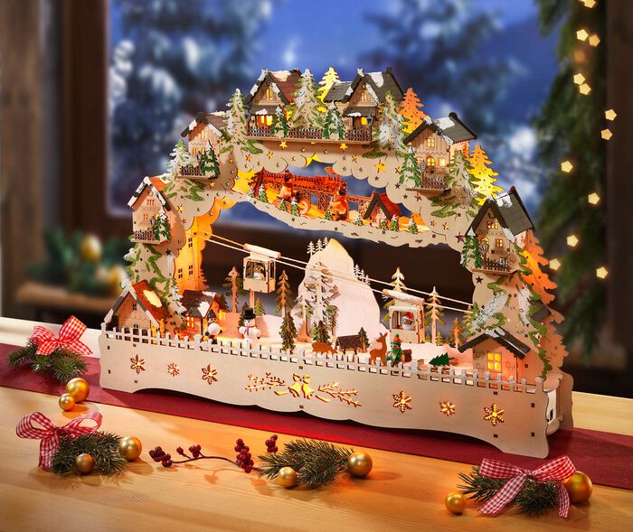 Houten kaarsenboog met LED-verlichting 