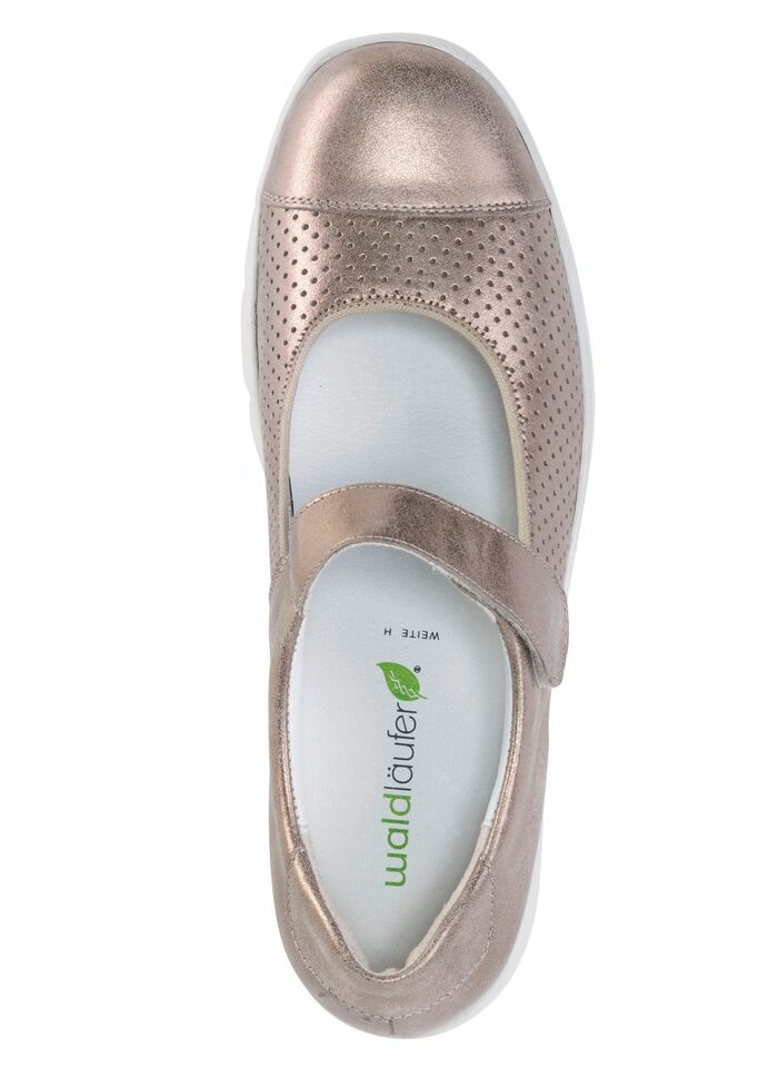 Waldl&auml;ufer clipschoen gemaakt van gedeeltelijk geperforeerd leer 