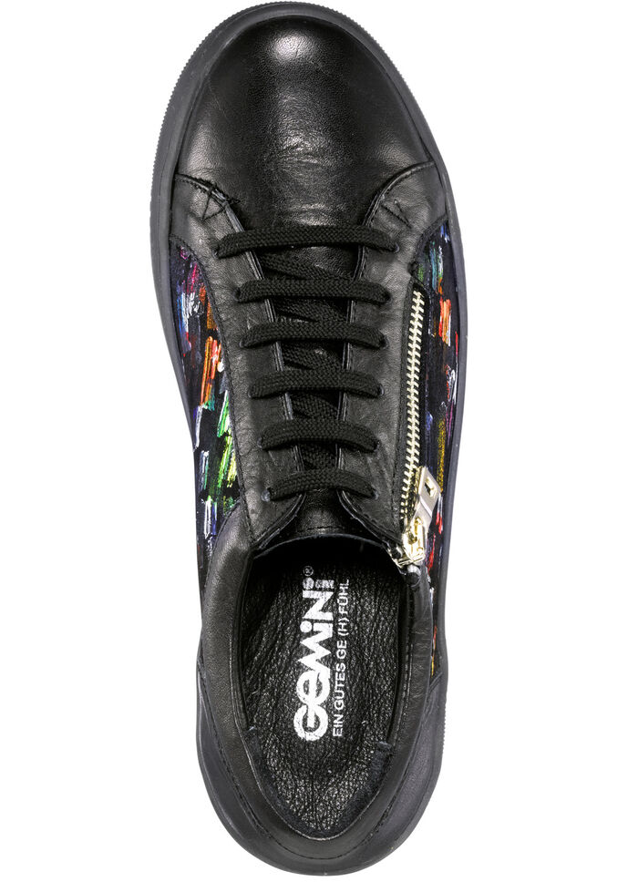 Gemini veterschoenen met moderne print ZWART