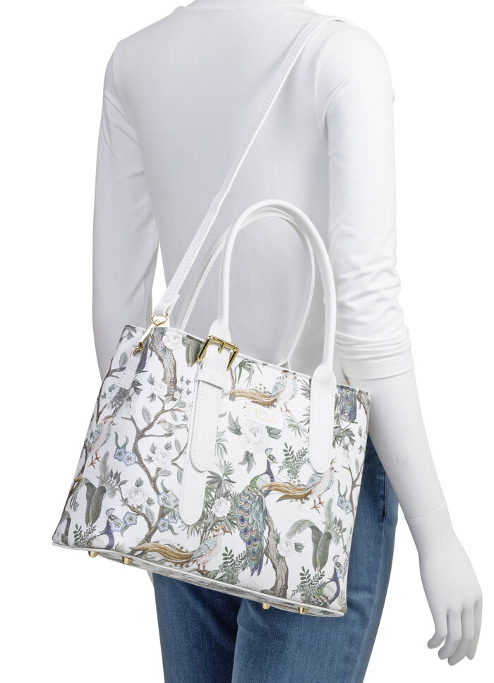 TIZIA, tas, dames, met afneembare, verstelbare schouderband WEISS-JADEGR&Uuml;N