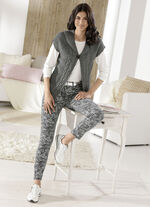 Jeans met camouflagepatroon ANTRACIET GRIJS