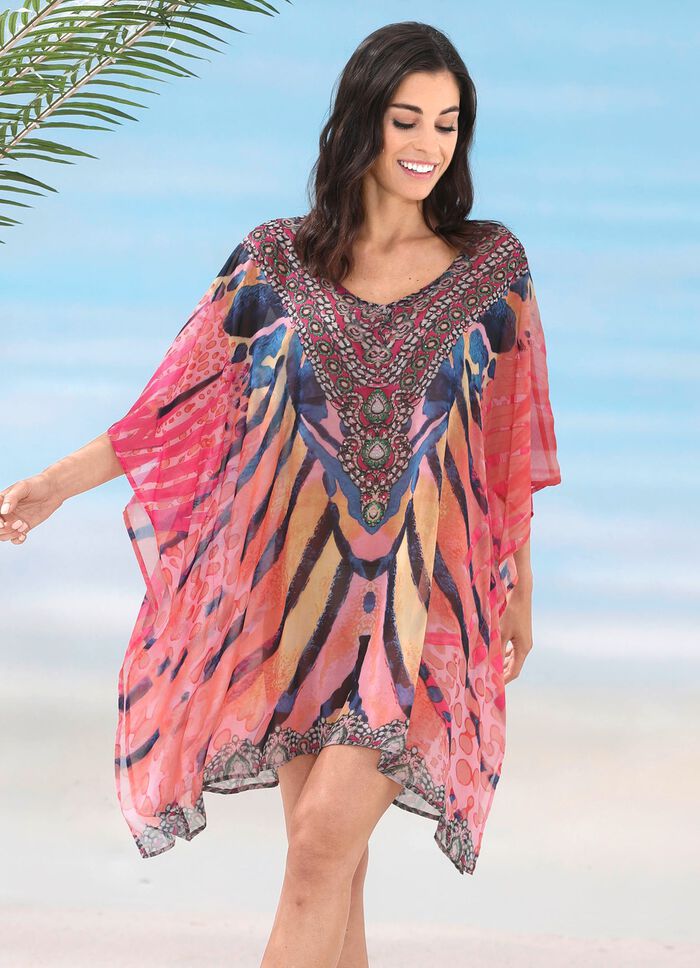 Laurina tuniek met strass steentjes, licht transparant 