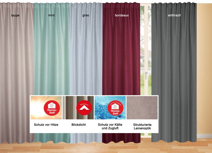 Ondoorzichtige verduisterende sjaal in gestructureerde linnenlook GRIJS