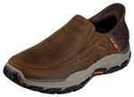 SKECHERS, comfortabele herenpantoffels, met voorgevormde instaphak DONKERBRUIN