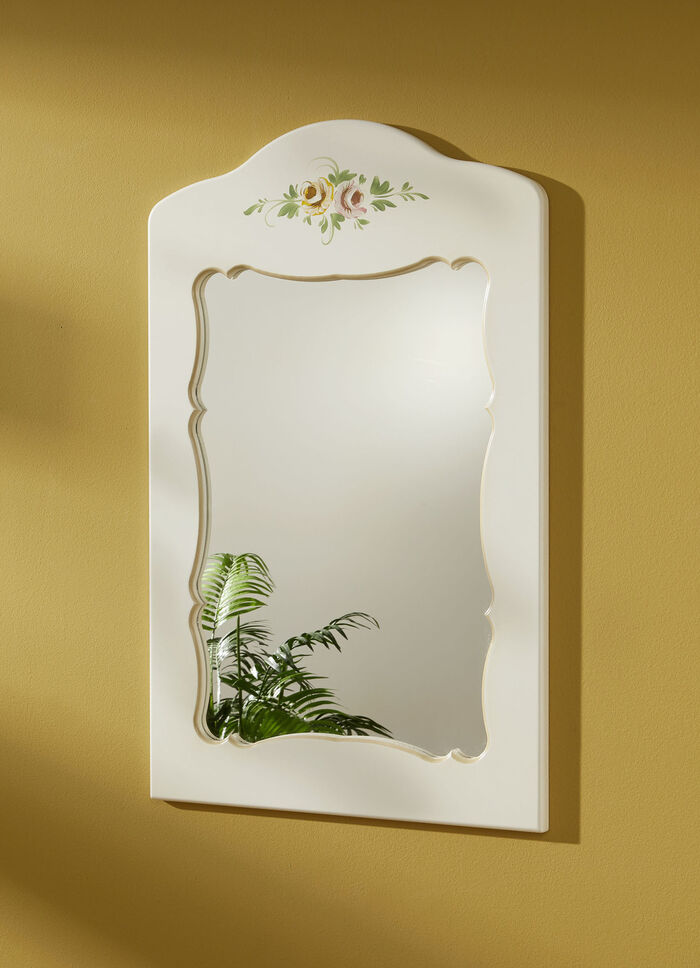 Deels massieve meubelserie met artistieke houten decoraties WIT