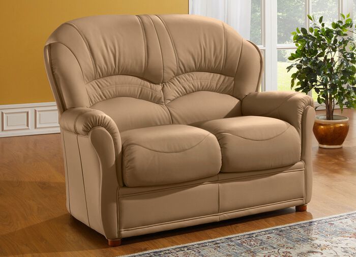 Gestoffeerd meubilair met bekleding van echt leer TAUPE