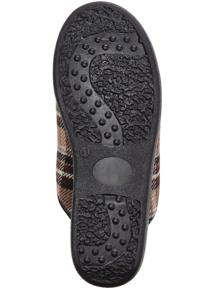 Tweepak gevoerde herenpantoffels met wol 1 X BRUIN, 1 X BLAUW