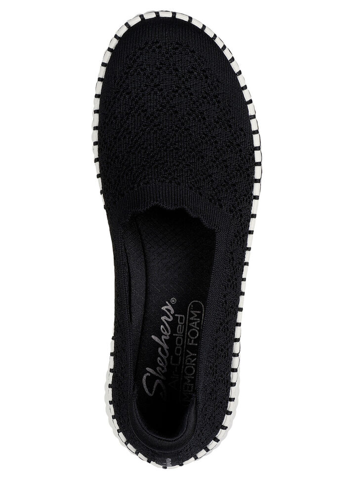 SKECHERS pantoffel van rekbaar breimateriaal ZWART