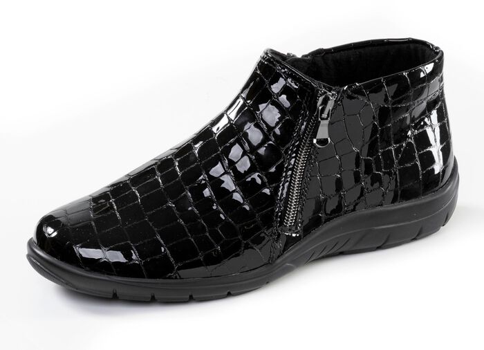 ELENA EDEN, comfortabele dameslaarzen, breedte H, met uitneembaar voetbed ZWART