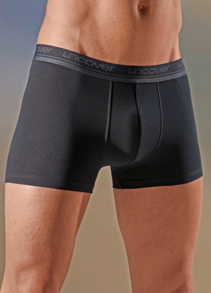 uncover by Schiesser, set van drie boxershorts met elastische tailleband 