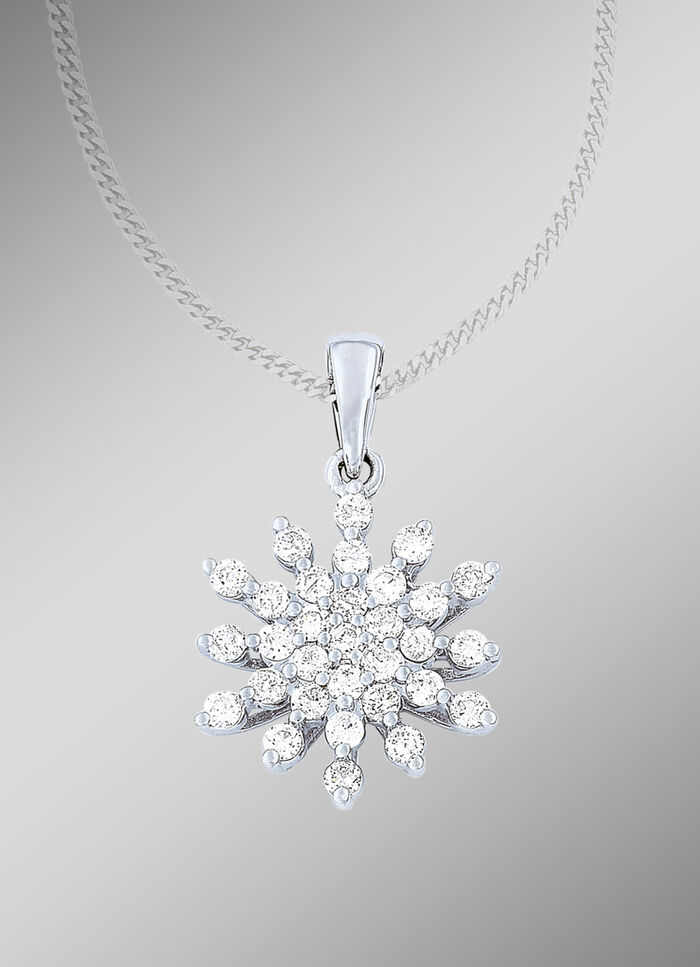 Prachtige sneeuwvlokhanger met 31 diamanten 