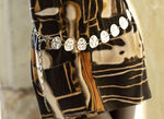 Trendy dameskettingriem met drukknoop OUD ZILVER