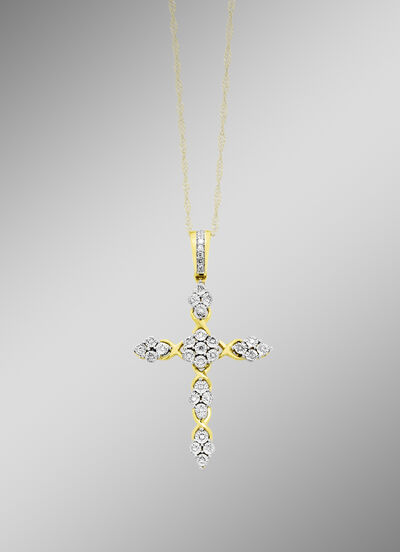 Edele kruishanger met diamanten  Edele kruishanger met diamanten