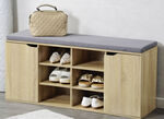 schoenenbank met zitkussen EIKEN SONOMA