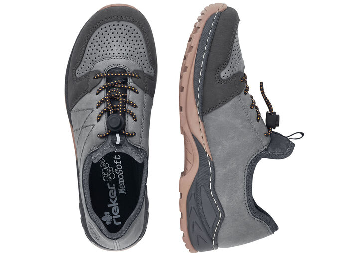 Rieker sneakers met uitneembare MemoSoft textielinleg GRIJS