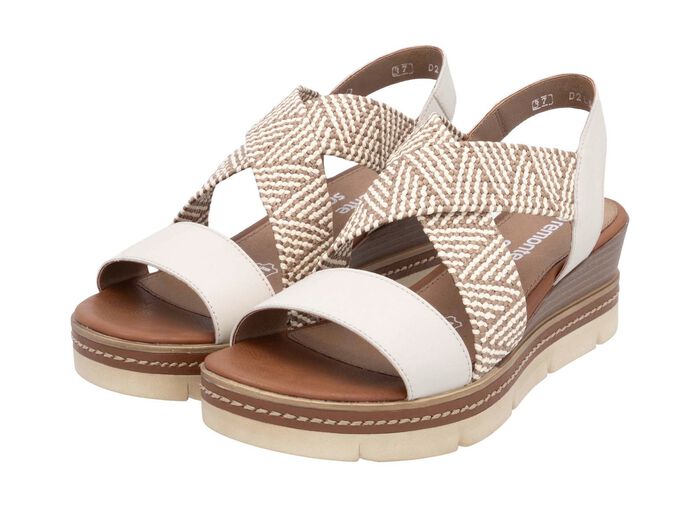 Remonte sandalen met gevlochten details LICHTBEIGE-ZAND