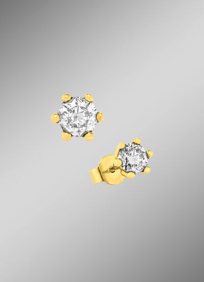 Massieve oorbellen met briljanten 