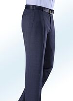 Broek ‘Klaus Models’ met paspelzakken MIDDENBLAUW