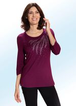 Shirt met decoratieve steendecoratie in 2 kleuren BES