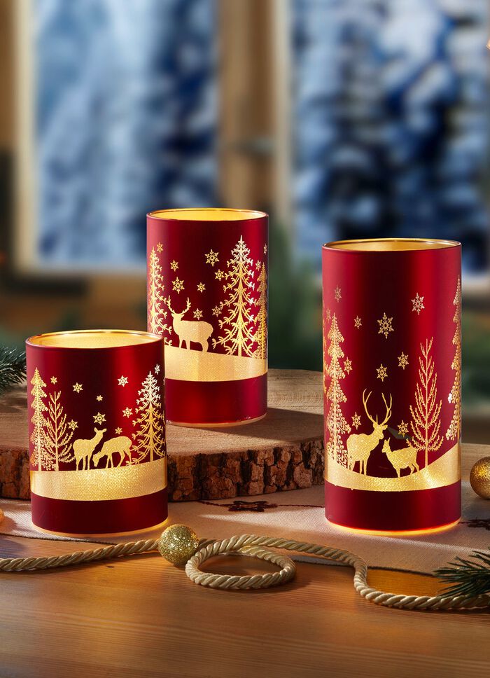 Lantaarn, set van 3, gemaakt van glas 