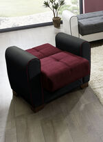 Hoekbank met slaapfunctie en bedlade ZWART-ROOD