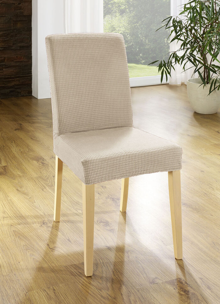 Bi-elastische stretchhoezen van microvezel BEIGE