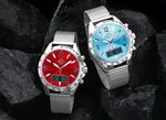 Draadloos herenhorloge met functies in turquoise
 