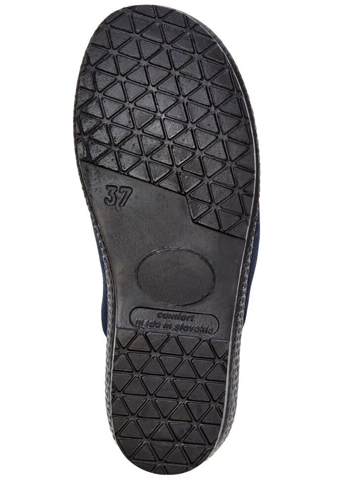 Tweepack klassieke damespantoffels, breedte H, met elastische band 1x MARINE 1x CHIANTI