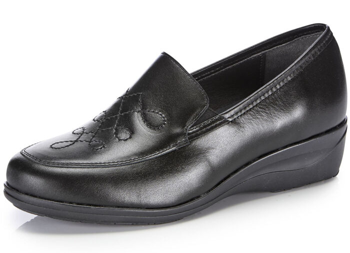 ELENA EDEN pantoffels met decoratief quiltwerk ZWART