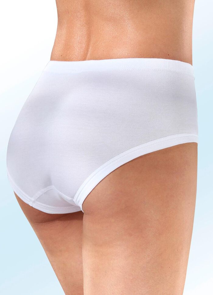 Vijf-pack slip met elastische tailleband 3X KORAAL, 2X WIT