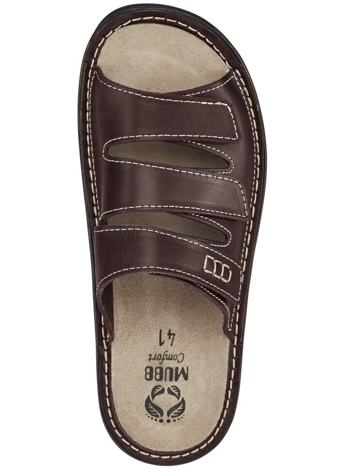 Mubb, comfortabele herenmuiltjes, breedte H, met uitneembaar voetbed MOKKA