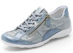 Remonte sneakers met bedrukte rand LICHTBLAUW-ZILVER