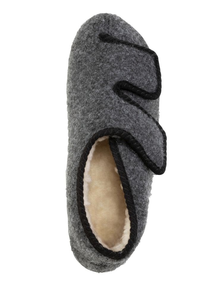 Enkellaarsjes van zacht vilt ANTRACIET